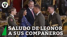 La reacción de la princesa Leonor al ver a sus compañeros de academia el 12 de octubre