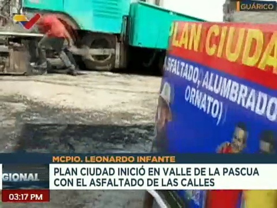 Guárico | Inician trabajos de asfaltados en las diferentes vías en Valle de la Pascua