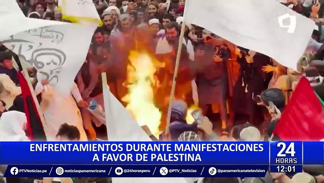 Guerra en Israel: manifestaciones de palestinos en el mundo terminan en violentas peleas