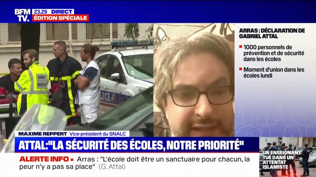 Rencontre entre Gabriel Attal et les syndicats d'enseignants après l'attaque au couteau à Arras: Les paroles sont importantes mais les actes le sont encore plus , pour Maxime Reppert (vice-président du SNALC)