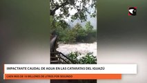 Impactante caudal de agua en las Cataratas del Iguazú