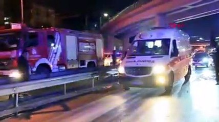 Merter D-100'de, makas atan cip bariyerlere çarpıp alev aldı