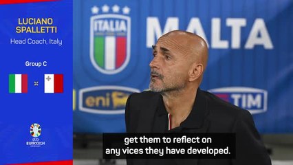 Download Video: Italy coach Spalletti tells players of the 'beauty' of representing their country amid betting scandal claims