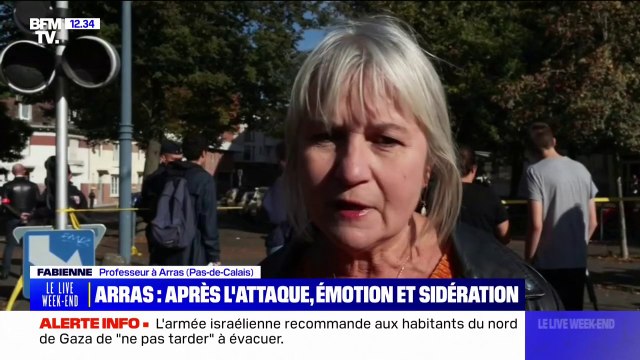 Ce n'est pas normal d'avoir peur de pratiquer un métier qui est fait pour les autres : Le témoignage de Fabienne, professeure à Arras, venue déposer une fleur en hommage à Dominique Bernard