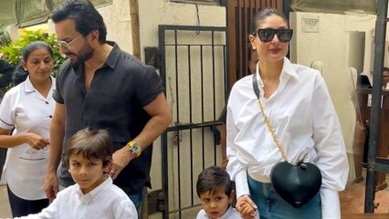 Saif-Kareena & Their Cute Sons Step Out For Lunch!