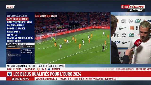 La réponse insolite de Griezmann quand on lui demande sa note : 'J'ai mis 4 tacles'