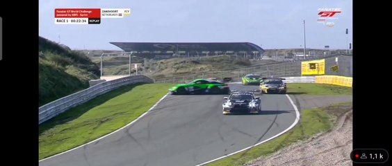 GT World Challenge 2023 Zandvoort Sprint Cup Race 1 FCY Martin Almost Hit Bogulavskiy De Leener Off