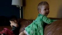 Toddlers pull a wrestling stunt on their little baby sister *Hilarious Video*
