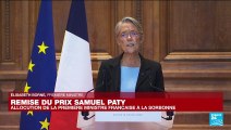 Remise du prix Samuel Paty : allocution de la Premire ministre française à la Sorbonne