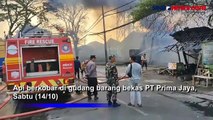 Kebakaran Hebat Gudang Barang Bekas, Akses Jalan Raya Malang-Pasuruan Ditutup Total