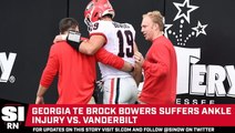 Georgia TE Brock Bowers Suffers Ankle Injury vs. Vanderbilt