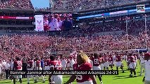 Rammer Jammer after Alabama defeated Arkansas 24-21