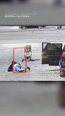 Good Samaritan rescues baby in stroller from rolling into busy street #Shorts