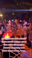 Nana Ama Mcbrown, Fella Makafui and Salma Mumin having a good time at the @emyafrica Awards happening now inside Grand Arena, Accra.  #EMYAfrica23