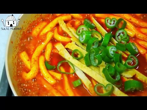 ASMR MUKBANG| Eating Korean Noodle Tteokbokki, Fried flat dumplings.