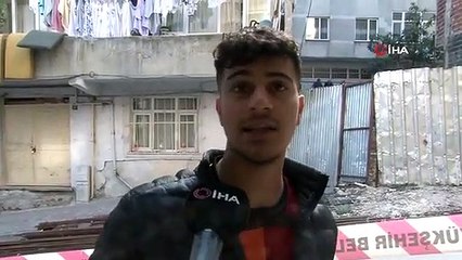 Esenler'de zemininde kayma yaşanan bina mühürlendi