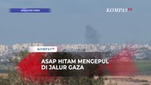 Penampakan Asap Hitam Mengepul di Langit Jalur Gaza