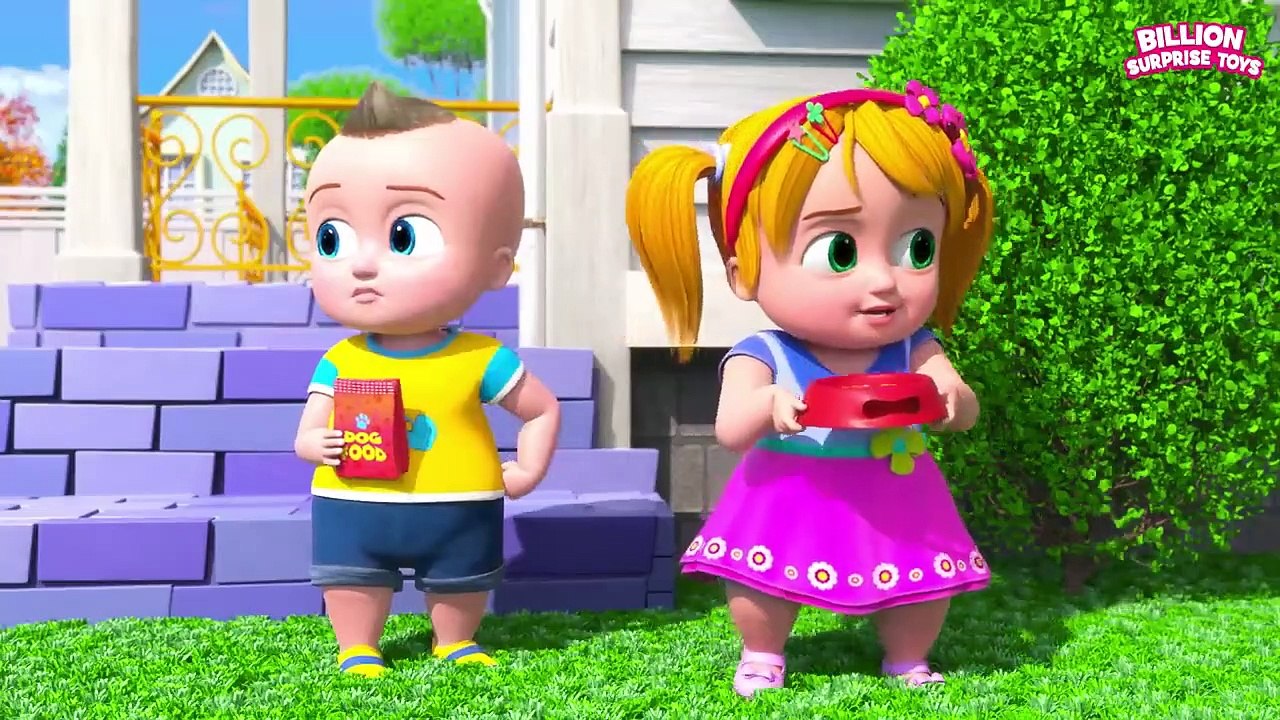 Kids Bathe their Lovely Pet Dog - BillionSurpriseToys Nursery Rhymes & Kids Songs