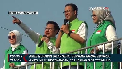 Anies dan Muhaimin Ikuti Jalan Sehat Bersama Warga Sidoarjo