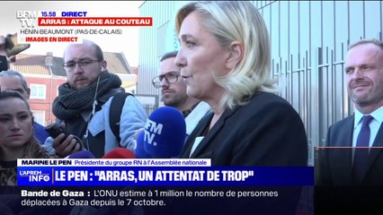 Marine Le Pen, sur l'attaque à Arras: "Il faut que la France se fasse respecter, il faut que le président de la République et son gouvernement fassent respecter les Français"