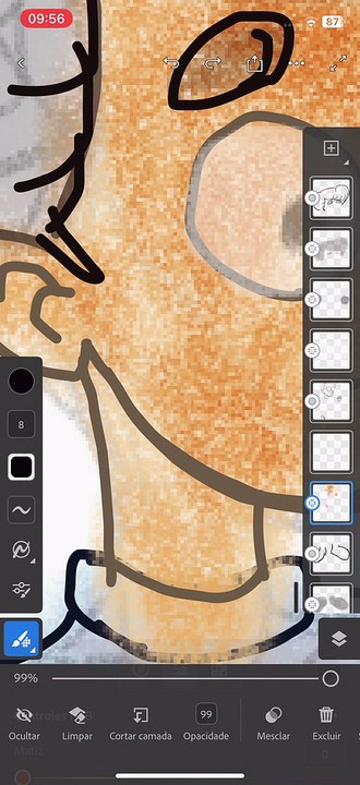 Desenhar Cartoon no Adobe Fresco iOS para iPhone Parte 5