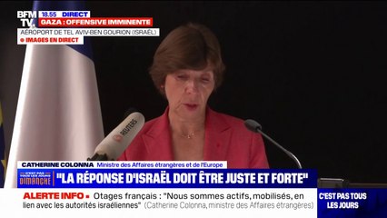 Catherine Colonna, ministre des Affaires étrangères et de l'Europe: "Des Français sont tombés sous les coups des terroristes, 19 des nôtres ont perdu la vie"