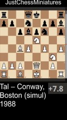 Mikhail Tal threatens to checkmate and wins a Rock