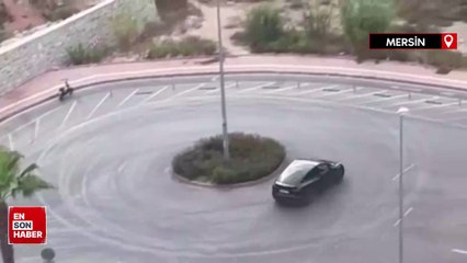 Mersin'de drift atan trafik magandasına 20 bin lira ceza kesildi