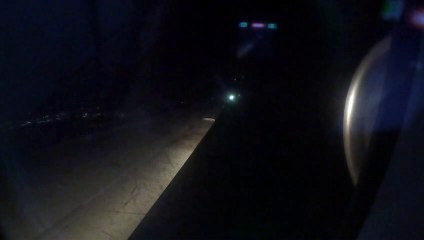 Timelapse Landing in an Aircraft at night