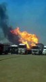 Vídeo: Incêndio atinge empresa de transporte e destrói veículos