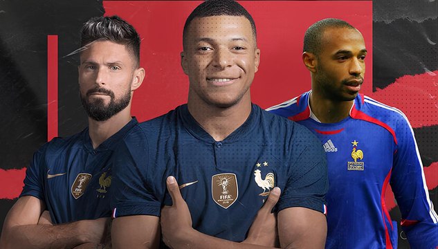 كم هدف يحتاجه مبابي للصدارة؟ أفضل 10 هدافين في تاريخ منتخب فرنسا