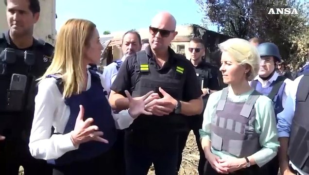 Israele, Von der Leyen e Metsola a Kfar Azza