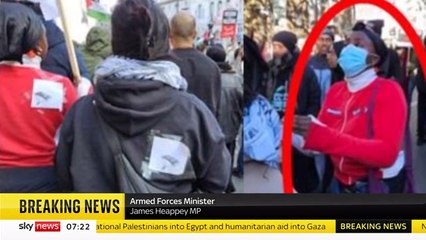 James Heappey discusses two women who wore images of paragliders at a protest for Palestinians in London