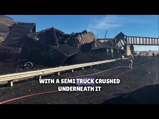 Coal train derails off Colorado bridge and onto interstate, killing a semi truck driver