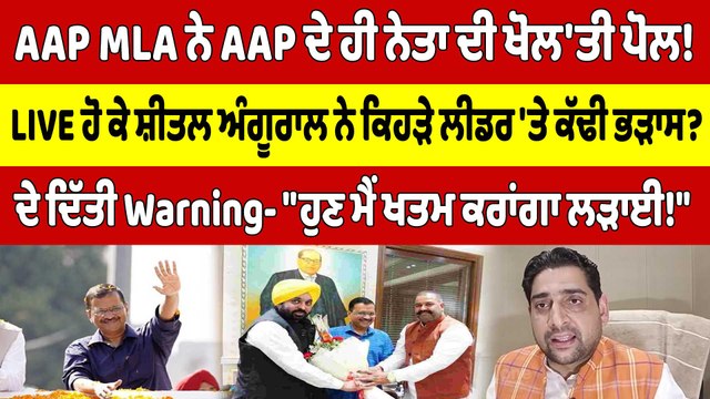 AAP MLA ਨੇ AAP ਦੇ ਹੀ ਨੇਤਾ ਦੀ ਖੋਲ'ਤੀ ਪੋਲ! LIVE ਹੋ ਕੇ ਸ਼ੀਤਲ ਅੰਗੂਰਾਲ ਨੇ ਕਿਹੜੇ ਲੀਡਰ 'ਤੇ ਕੱਢੀ ਭੜਾਸ?|
