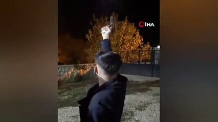 İnegöl'de eğlence sırasında havaya ateş eden genç kameraya yakalandı
