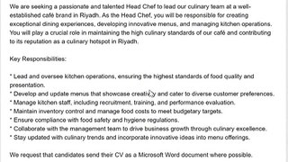 head chef - uae - abu dhabi - sharjah - dubai - chef jobs