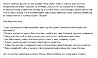 head chef - uae - abu dhabi - sharjah - dubai - chef jobs