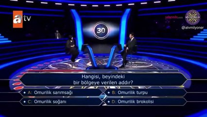 "Omurilik sarımsağı" Milyoner'e damga vurdu! Doktor o sorunun cevabını yanlış verdi