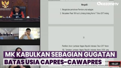 Breaking News! MK Kabulkan Sebagian Gugatan Uji Batas Usia Capres-Cawapres