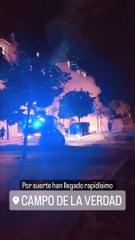 Incendio de un contenedor en el barrio del Campo de la Verdad