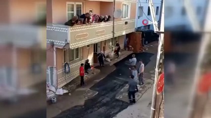 Gelin almaya gelen damada yangın tüpü sıkıldı