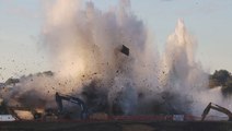 Piers demolished in spectacular implosion as works continue on old I-74 bridge