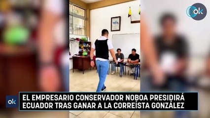 El empresario conservador Noboa presidirá Ecuador tras ganar a la correísta González
