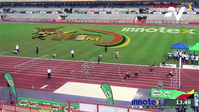 Muhammad Hazriq Cik Mat Kilau pecah rekod Sekolah Sekolah ASEAN dalam acara 110m Lari Berpagar