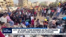 City of Khan Yunis bombed as Palestenians in northern Gaza flee southward