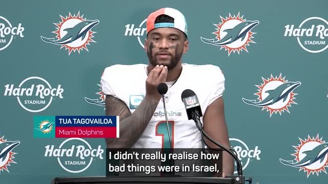 Tua pauses press conference to highlight Israel conflict