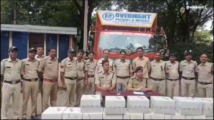 धार: पुलिस ने वाहन सहित एक करोड़ 80 लाख रुपए की अंग्रेजी शराब की जब्त
