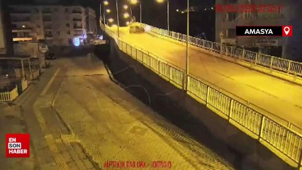 Amasya'da trafik kazaları güvenlik kameralarınca görüntülendi