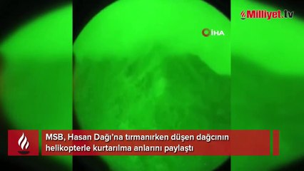 MSB görüntüleri paylaştı! Tırmanırken düşen dağcı kurtarıldı